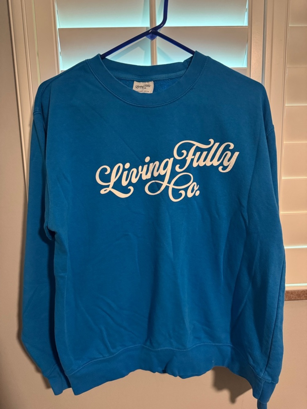 Living Fully Co. Blue Crewneck Sweatshirt